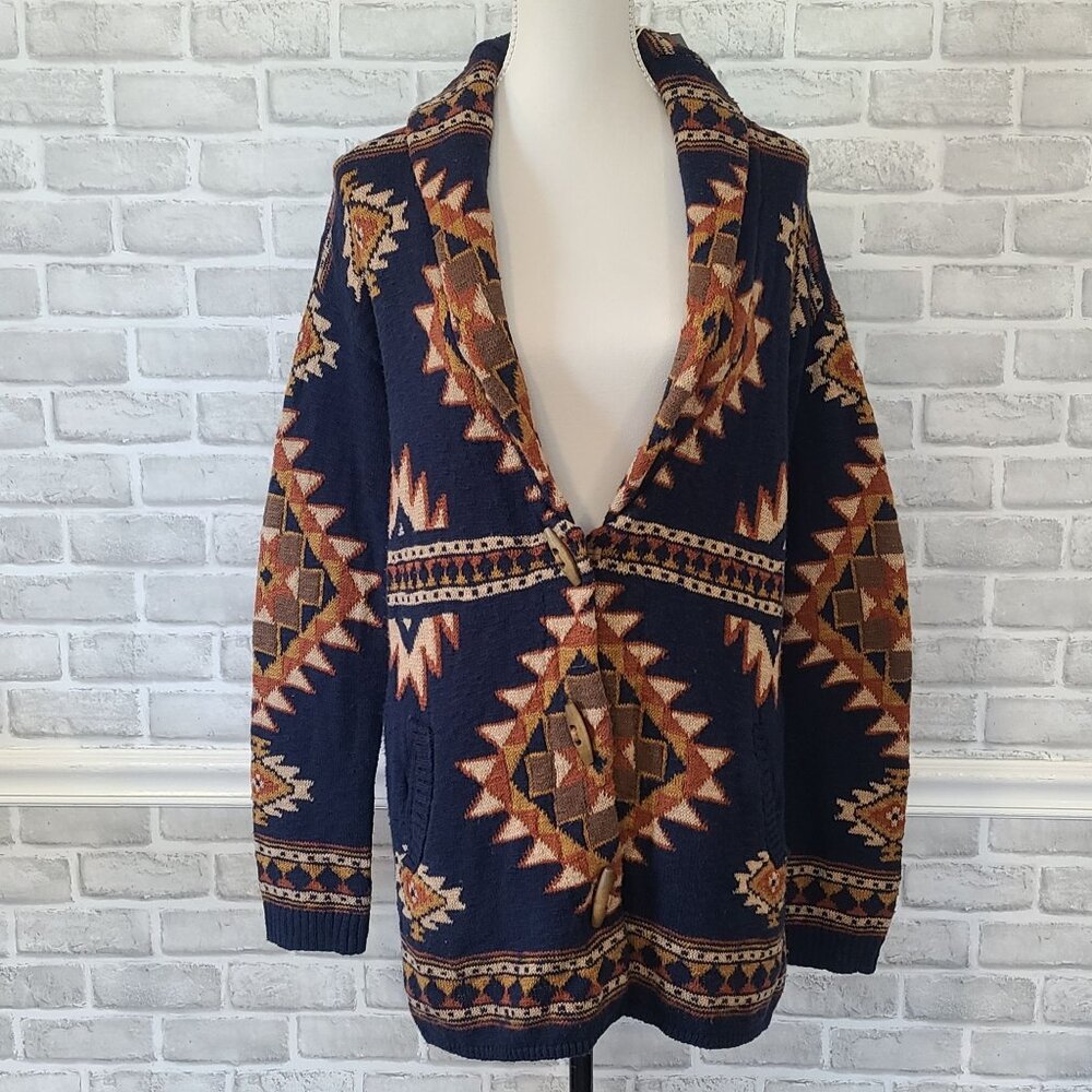 Faherty B Yellowtail X Lodge Cardigan Organic Cotton NEW $298 Western Cozy Small